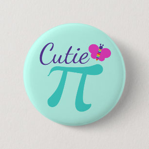 Cutie Pi Symbool Wiskunde Pun Ronde Button 5,7 Cm