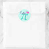 Cutie Pi Symbool Wiskunde Pun Ronde Sticker (Tas)