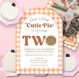 Cutie Pie 2e anniversaire Invitation photo