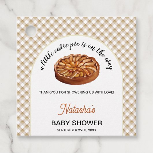Cutie Pie Apple Pie Thanksgiving Baby shower Bedankjes Labels (Voorkant)