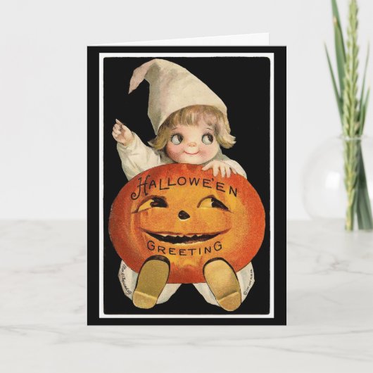 Cutie-Pie Avec Citrouille - Carte Halloween (Devant)