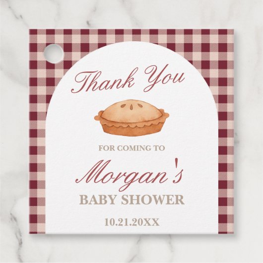 Cutie Pie Baby shower Bedankjes Labels (Voorkant)