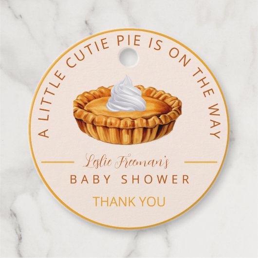 Cutie Pie Baby shower Bedankt Label (Voorkant)