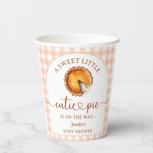 Cutie Pie Baby shower genderneutraal papier Papieren Bekers (Achterkant)