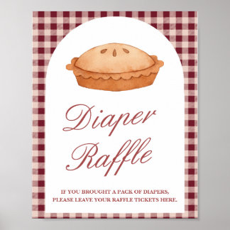 Cutie Pie Baby shower Luier Raffle Sign Poster