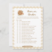 Cutie Pie Baby Shower Over of Onder spelkaarten Kaart (Voorkant)