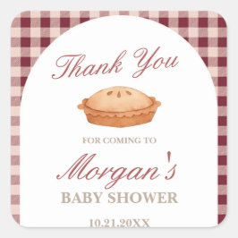 Cutie Pie Baby shower Vierkante Sticker