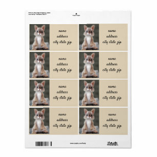 "CUTIE PIE BÉBÉ ANIMAL" ÉTIQUETTES D'ADRESSE DE