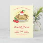 Cutie Pie Birthday Party Kids Cherry Kaart (Staand voorkant)