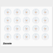 Cutie Pie Blue Gingham Baby shower Bedankt Ronde Sticker (Vel)