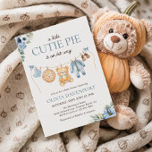 Cutie Pie Blue Herfst Teddy Bear Boy Baby shower Kaart