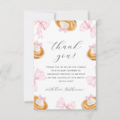 Cutie Pie Bow Roze Baby shower Bedankkaart (Voorkant)
