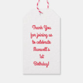 Cutie Pie Cherry 1st Birthday Party Theme Cadeaulabel (Achterkant)