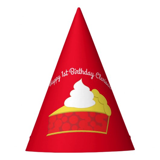 Cutie Pie Cherry 1st Birthday Party Theme Feesthoedjes (Voorkant)