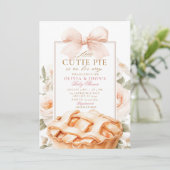 Cutie Pie Citrouille Floral Bow Invitation (Debout devant)