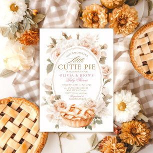 Cutie Pie Citrouille Floral Bow Invitation