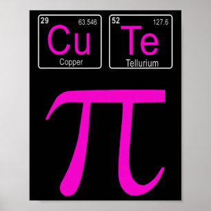 Cutie Pie Dag Cute Wiskunde Periodieke Tafel Poster