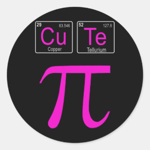 Cutie Pie Dag Cute Wiskunde Periodieke Tafel Ronde Sticker