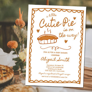 Cutie Pie Fall Baby Shower Invitation Kaart