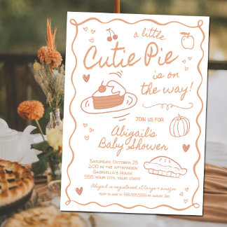 Cutie Pie Fall Baby Shower Invitation Kaart