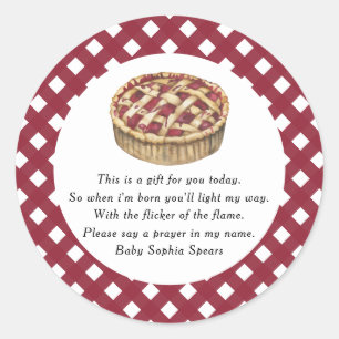 Cutie pie - Gebed kaars Label