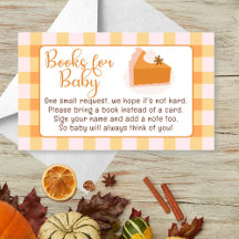 Cutie Pie Gingham Herfst Baby shower Boeken voor B
