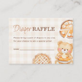 Cutie Pie Gingham Herfst Baby shower Luier Raffle Informatiekaartje (Voorkant)