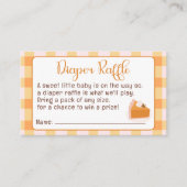 Cutie Pie Gingham Herfst Baby shower Luier Raffle Informatiekaartje (Voorkant)