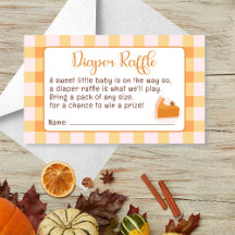 Cutie Pie Gingham Herfst Baby shower Luier Raffle