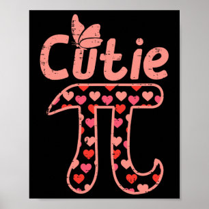 Cutie Pie Hearts Cute Pi Day Symbol Wiskunde Pun G Poster