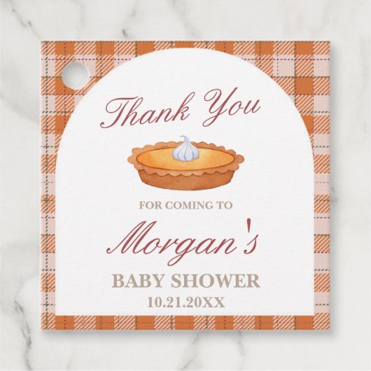 Cutie Pie Herfst Baby shower Bedankjes Labels (Voorkant)