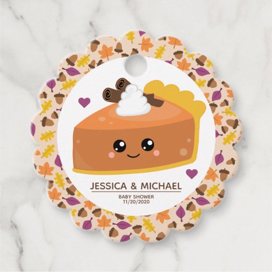 Cutie Pie Herfst Baby shower Bedankjes Labels (Voorkant)