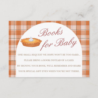 Cutie Pie Herfst Baby shower Boeken voor Baby Kaar Informatiekaartje