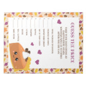 Cutie Pie Herfst Baby shower Raad de prijs Notitieblok (Voorkant)
