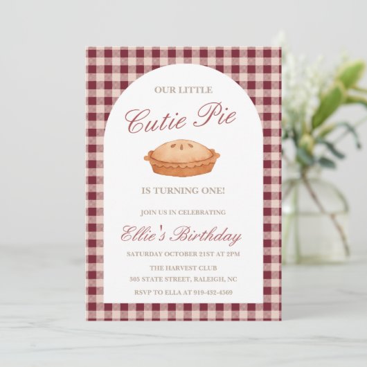 Cutie Pie Invitation Anniversaire (Debout devant)