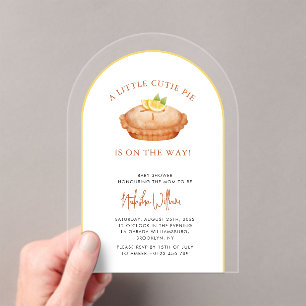 Cutie Pie Lemon Baby shower Acryl Uitnodiging Uitnodigingen