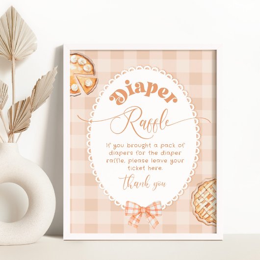 Cutie Pie Luier Raffle Gingham genderneutraal Poster