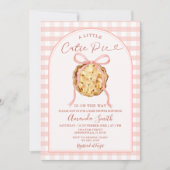 Cutie Pie Pastel Pink Bow Gingham Herfst Baby show Kaart (Voorkant)