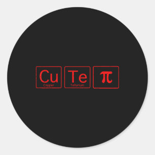 Cutie Pie Pi Dag Wiskunde Periodiek Tafel Valentij Ronde Sticker