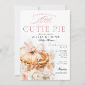 Cutie Pie Pompoen Bloemen Bow Uitnodiging (Voorkant)