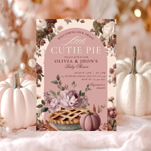 Cutie Pie Pompoen Bloemen Bow Uitnodiging