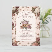 Cutie Pie Pompoen Bloemen Bow Uitnodiging (Staand voorkant)