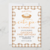 Cutie Pie pompoentaart Herfst plaid Eerste Verjaar Kaart (Voorkant)
