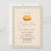 Cutie Pie pompoentaart Herfst plaid Eerste Verjaar Kaart (Voorkant)