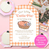 Cutie Pie Pumpkin Birthday Photo Invitation