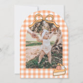 Cutie Pie Pumpkin Birthday Photo Invitation Kaart (Achterkant)