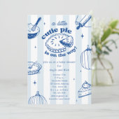 Cutie Pie Pumpkin Fall Boy Blue Baby Shower Kaart (Staand voorkant)