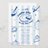 Cutie Pie Pumpkin Fall Boy Blue Baby Shower Kaart (Voorkant / Achterkant)