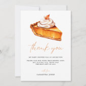 Cutie Pie Pumpkin Herfst Baby shower Bedankkaart (Voorkant)