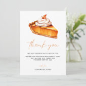 Cutie Pie Pumpkin Herfst Baby shower Bedankkaart (Staand voorkant)